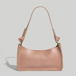Madewell New Sydney Shoulder Elegant Mauve Leather Bag - Golr/Brass Hardware